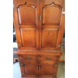 Superb quality reproduction side cabinet with two upper paneled cupboard doors revealing shelved