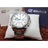 Gents Casio Edifice stainless steel chronograph wristwatch, complete with box