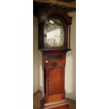 Oak and mahogany long cased 30 hour clock by W.Ness Kirbymoorside