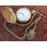 9ct gold cased Rolex lever action full action pocket watch No. 313990 marked ALD, complete with