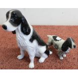 Beswick springer spaniel and another Beswick seated spaniel (2)