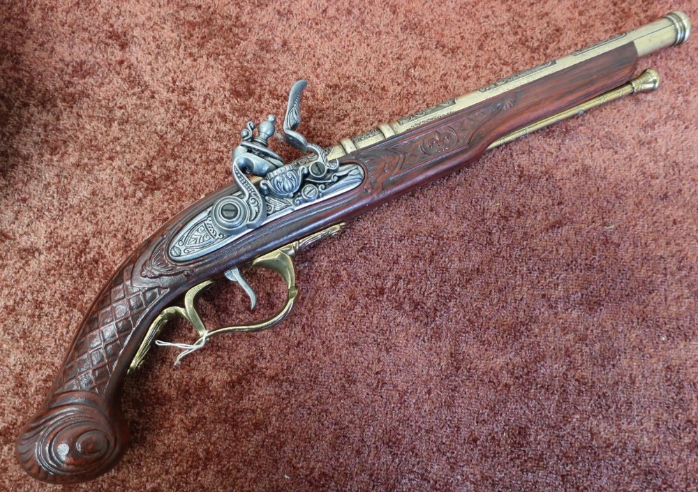 Spanish made reproduction flintlock pistol