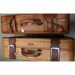 Spartanite retro leather finish suitcase and a similar unmarked suitcase