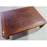 Oriental hardwood rectangular coffee table (81cm x 113cm x 32cm)