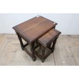 Nest of two oak occasional tables
