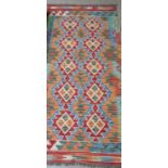 Vegetable dye wool Chobi Kelim runner (147cm x 68cm)