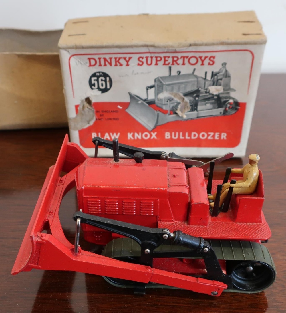 Boxed Dinky super toys No.561 Blaw Knox bulldozer (in red)