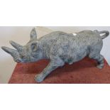 Large composite figure of a rhino (height 35cm)