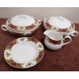 Royal Stafford 'Majestic' bone china dinner service comprising of two lidded tureens, side plates