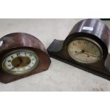 Two 1920s/30s oak cased mantel clocks