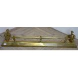 Late Victorian brass Gothic style fire fender