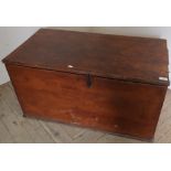19th C stained pine blanket box