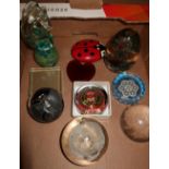 Collection of various assorted glass and other paperweights including Mdina, Selkirk, Caithness etc