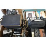 Selection of various assorted cameras, camera accessories including Kodak EK300 instant camera,