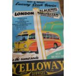 Original Day & Night Luxury Coach Services Yellow Motor Services Ltd adverting poster, printed by