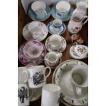 Crown Staffordshire part coffee service, various cabinet cups and saucers, milk jugs, nursery