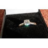 18ct white gold diamond solitaire ring with .55 carat stone (Size K) with associated diamond