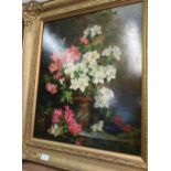 Gilt framed oil on board still life painting signed lower right Eioillio Greco (71 x 81 cm including