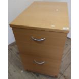 Beech laminate two drawer filing type chest (43cm x 65cm x 73cm)