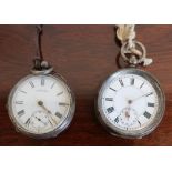 Waltham Birmingham silver hallmarked cased pocket watch and a Continental silver cased pocket
