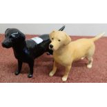 large Beswick black labrador and a large Beswick yellow labrador wendover (2)