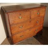 19th C oak chest with two short deep drawers above three long drawers on raised bracket supports (