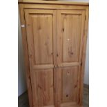 Modern pine double door wardrobe (104cm x 52cm)