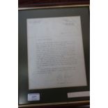 Framed and Mounted signed letter from Alf Wight (James Herriot) on headed paper with 23 Kirkgate