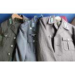 German Grenztruppen der DDR post war officers tunic and two other similar tunics (3)