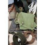 Quantity of various assorted military and other belts, gators/puttees, etc