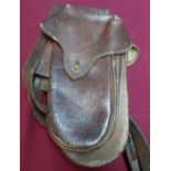 19th/20th C tan leather pair of saddle holsters