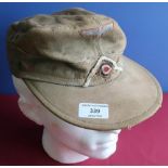 German desert style peaked cap, the liner stamped Hamburg 1942