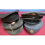 Four various British military caps including two Navy and two RAF caps (4)