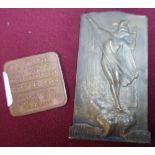 Bronze zebrugge raid 1918 plaque and a St. Helier revenue paid permit to grow and sell wheat (2)