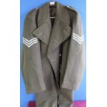 Army Sergeant's 1951 pattern great coat, size 9 by Prices Tailors 1953