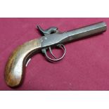 Belgium percussion cap pocket pistol with 2 3/4 inch octagonal barrel