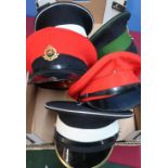 Selection of various British military peak caps for various guard regiment and RMP (5)