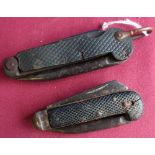 Twin bladed jack knife with spike, and another similar (2)