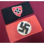 German Third Reich swastika armband and another German style armband (possibly later in date) (2)