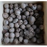 Large selection of dug up musket balls and similar shrapnel etc