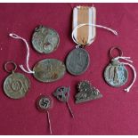 Selection of various assorted relic state and reproduction German medals, various German Third Reich