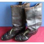 Pair of Victorian Hawkes & Co Saville Row, London, leather military style boots