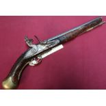 1796 Pattern Sea Service flintlock pistol .56 cal, with tower markings, the lock with crowned GR,