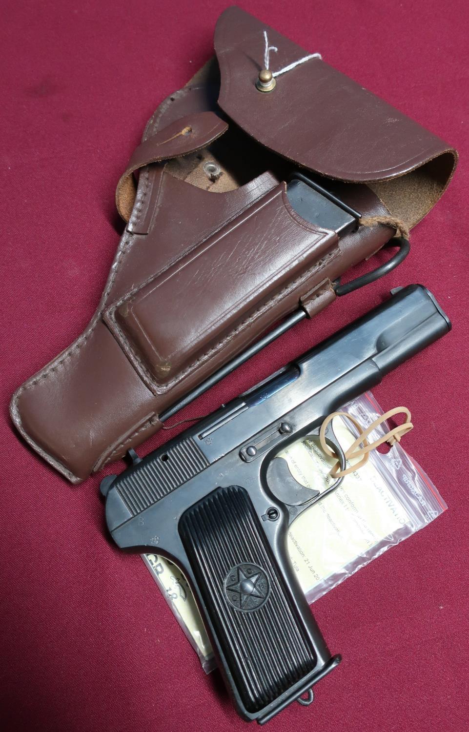 Russian Tokaref TT33 semi auto 7.62 pistol complete with holster and spare magazine and cleaning