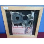 Framed and mounted aluminium section from a Luftwaffe plane, complete with plaque E.10L Lieferer-
