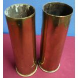 1917 18PR shell casing and a 1942 25PR shell casing