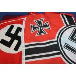 Handstitched cotton German Third Reich type flag, and another modern example (2)
