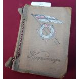WWI Kriegsmarine postcard album with large selection of various assorted black and white postcards