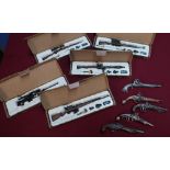 Five boxed model service rifles and accessories, and a small selection of miniature reproduction