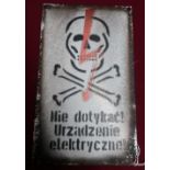 Polish enamel warning sign (15cm x 25cm)
